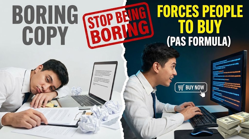 Stop Being Boring: How to Write "Copy" That Forces People to Buy (The PAS Formula)